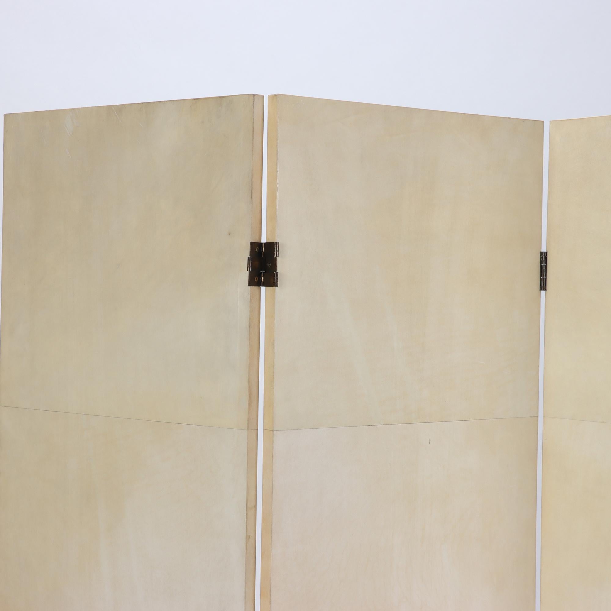 Mid-Century Modern Single 3 Panel Folding Screen, Contemporary