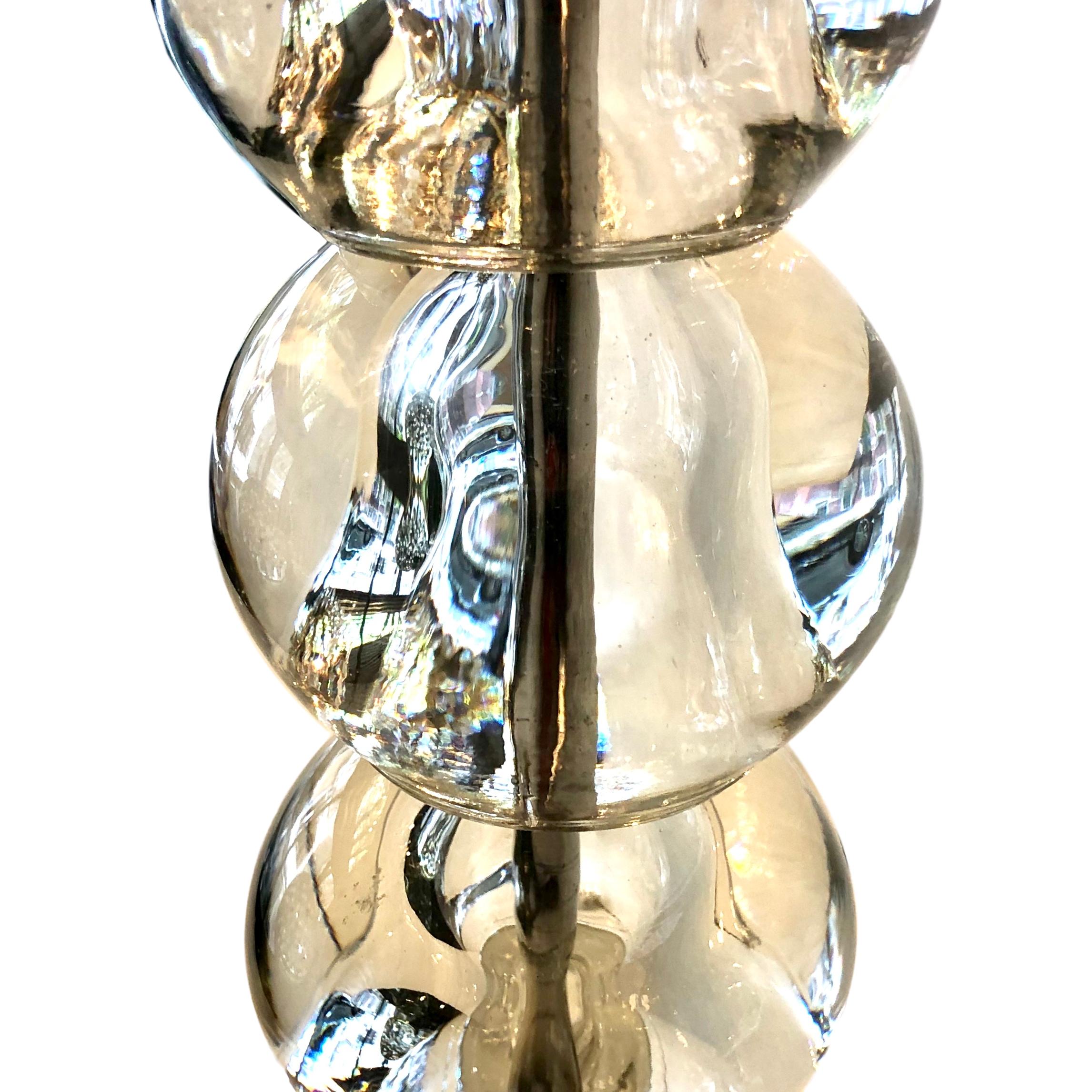 French Single Art Deco Glass Lamp For Sale
