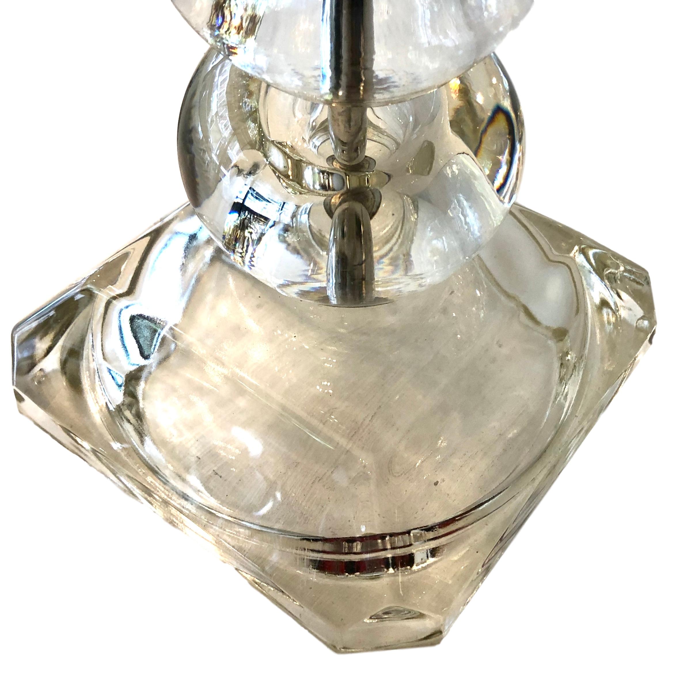Single Art Deco Glass Lamp In Good Condition For Sale In New York, NY