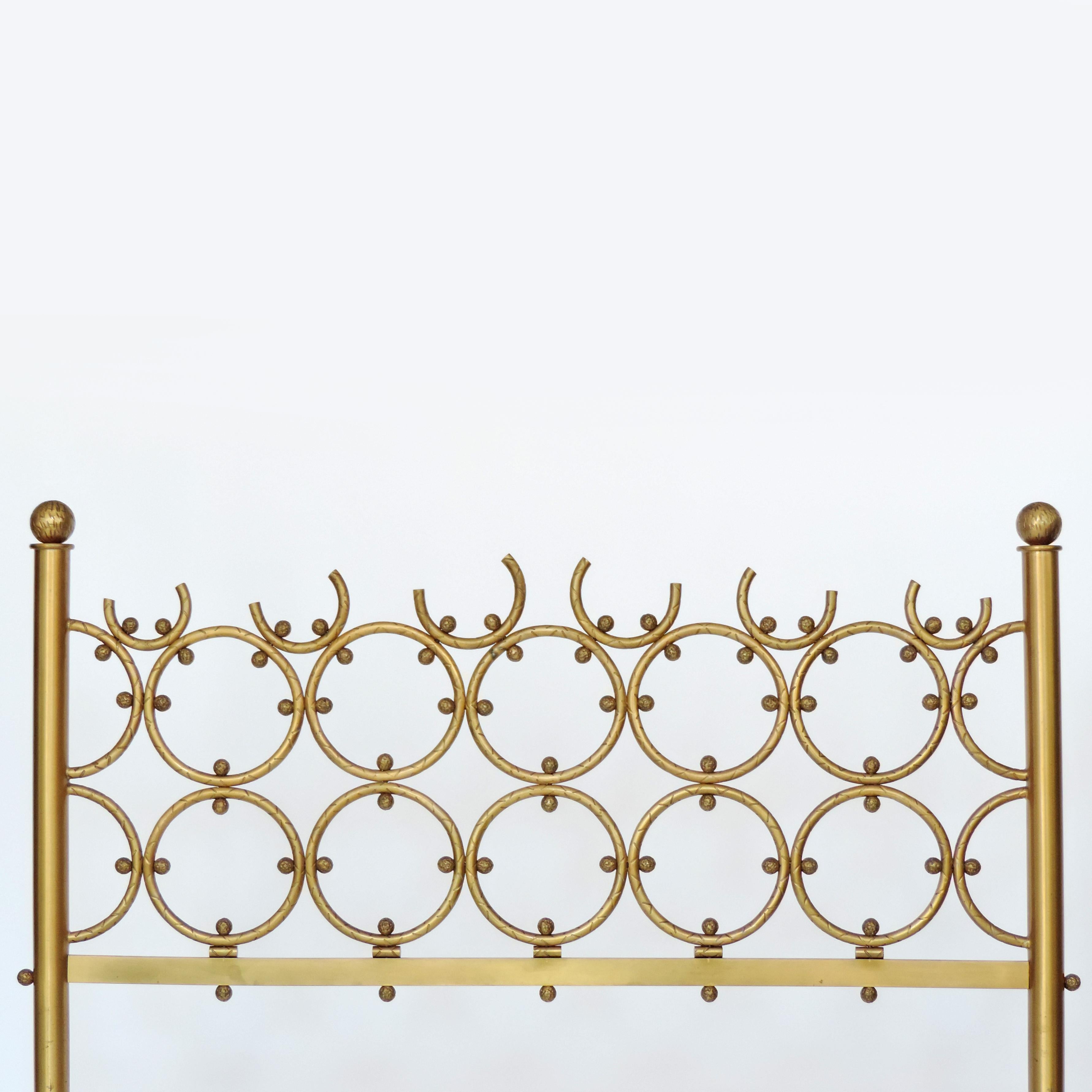 A single brass bed in the style of Osvaldo Borsani, Italy, 1950s.