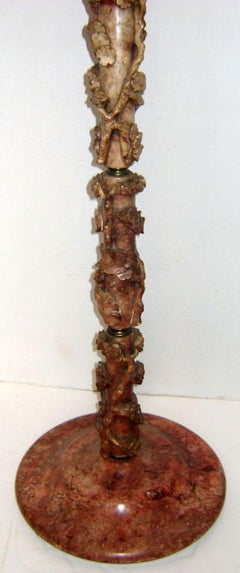 Single Carved Marble Floor Lamp