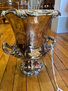 A single English Regency, engraved, Sheffield Plate wine cooler and trophy