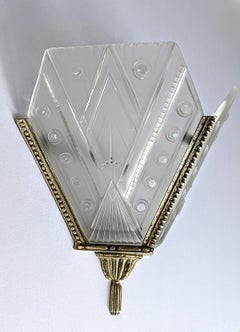 A Pair of French Art Deco Wall Sconces by “Georges Leleu”