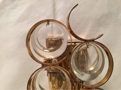 Single Gilded Brass and Crystal Glass Sconce by Palwa in Sciolari Style