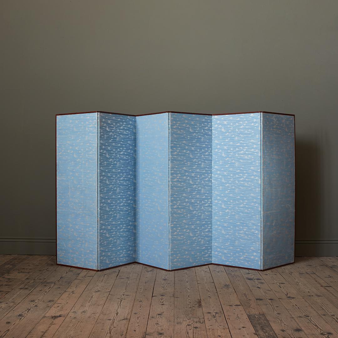 Edo A Single Late 19th Century Six Panel Paper Screen, in manner of Soga Chokuan
