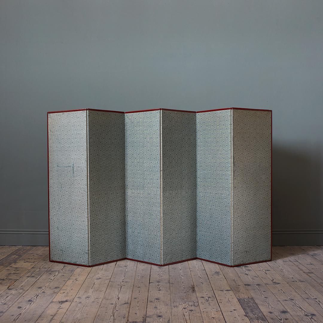 Edo A Single Late 19th Century Six Panel Paper Screen, in the manner of Soga Chokuan For Sale