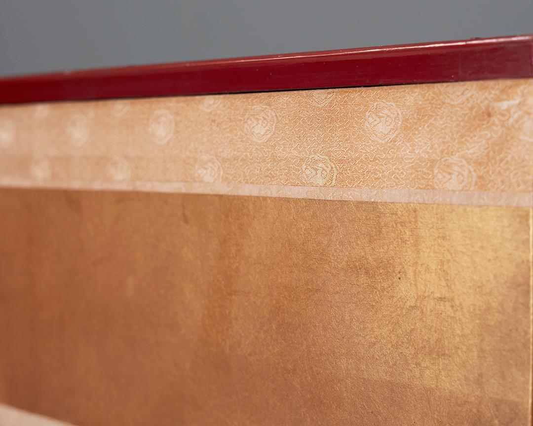 A Single Late 19th Century Six Panel Paper Screen, in the manner of Soga Chokuan For Sale 1
