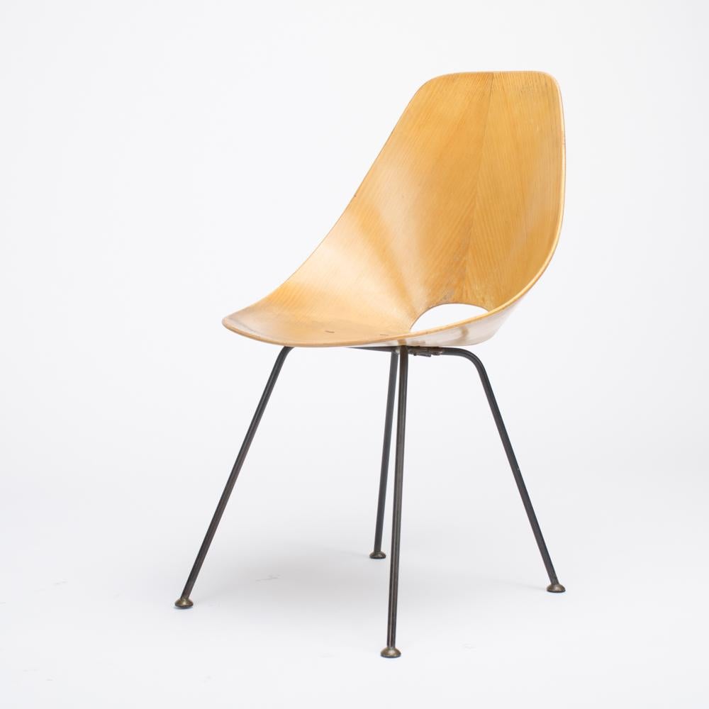 Einzelner Medea-Stuhl des italienischen Designers V.Nobili, 1955, Sperrholz (Moderne der Mitte des Jahrhunderts) im Angebot