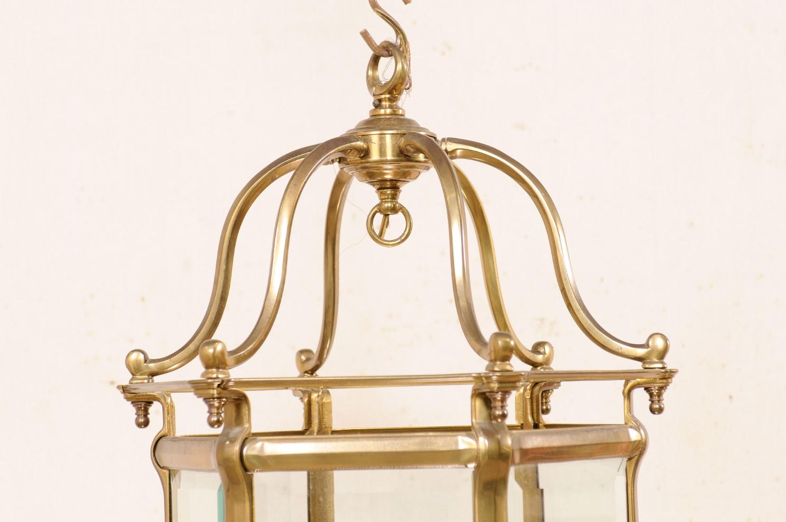 20th Century Single Neoclassical Style Brass Lantern For Sale