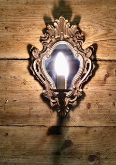 A Single Rococo Design Girandole  A petite ladies wall mirror