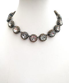 A single row jewelled necklace and earrings, att. F. Winter for C Dior, 1950s