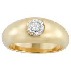 Single Stone Diamond Gypsy Ring