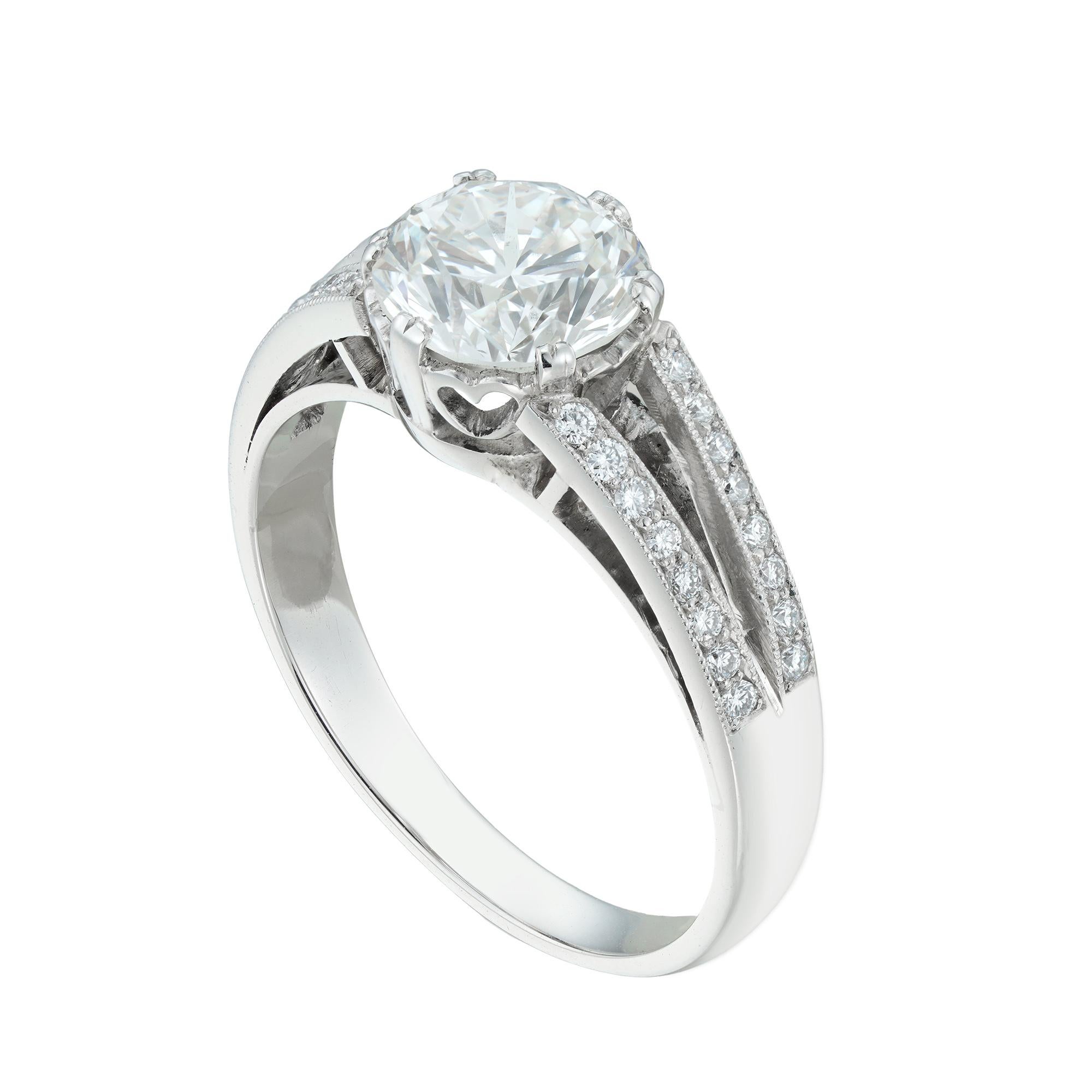 Modern A Single Stone Diamond Ring For Sale