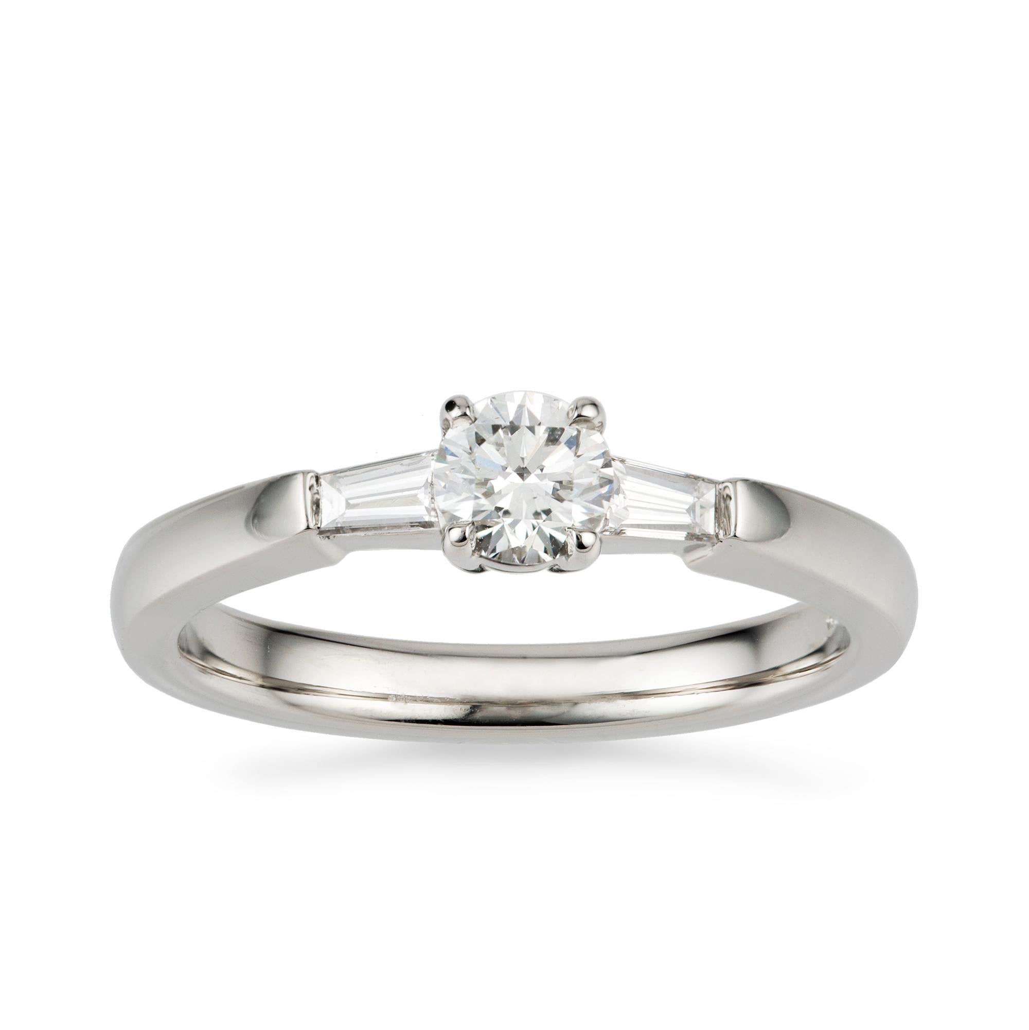 Modern A Single Stone Diamond Solitaire Ring For Sale
