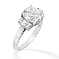 GIA Certified 2.54 ct Art Deco Style Diamond Ring