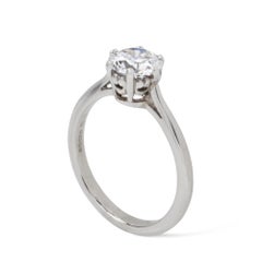 Gem-A Certified 0.89 Carat D Color Solitaire Diamond Ring