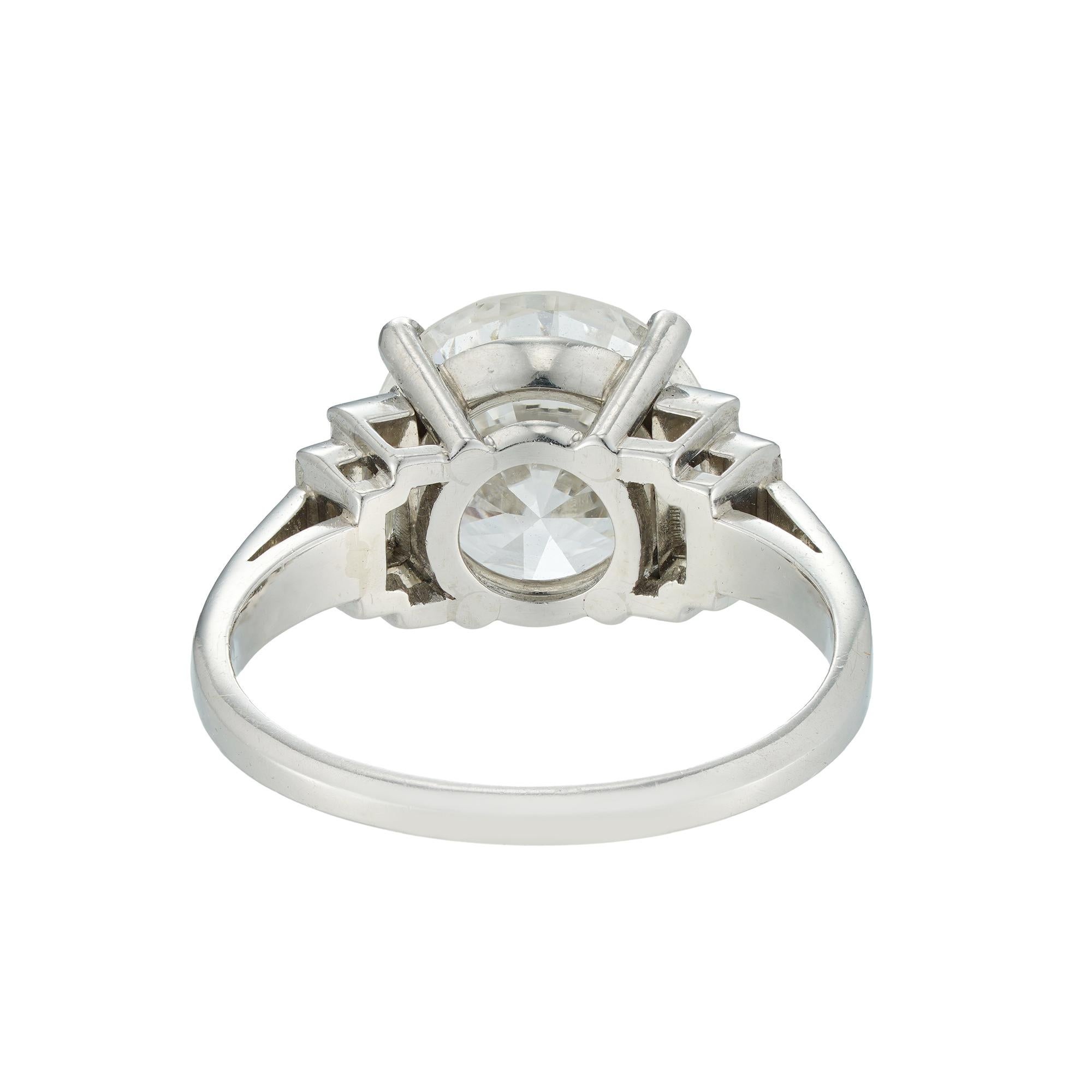 Contemporary GIA Certified 3.98 Carat Solitaire Diamond Ring For Sale