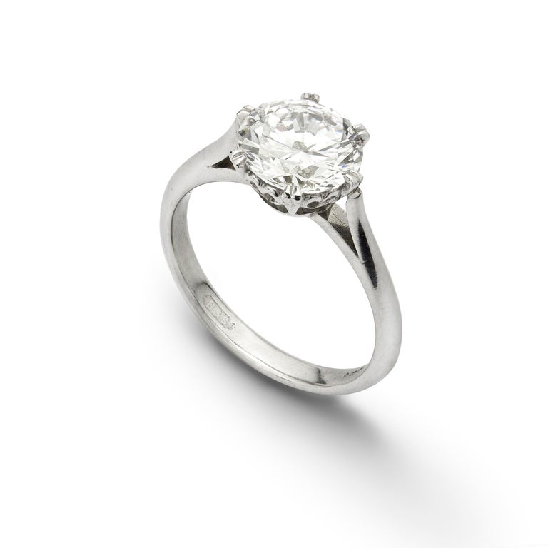 Brilliant Cut GIA Certified 2.05 Carat Internally Flawless Diamond Ring For Sale