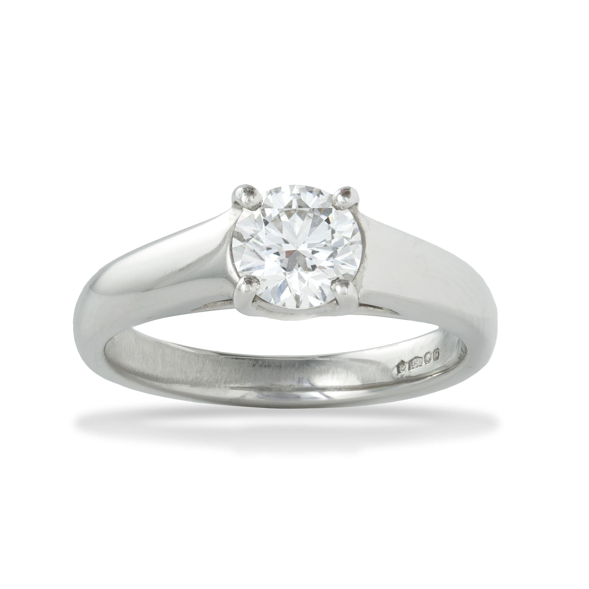 Contemporary GIA Certified 0.74 Solitaire Diamond Ring For Sale