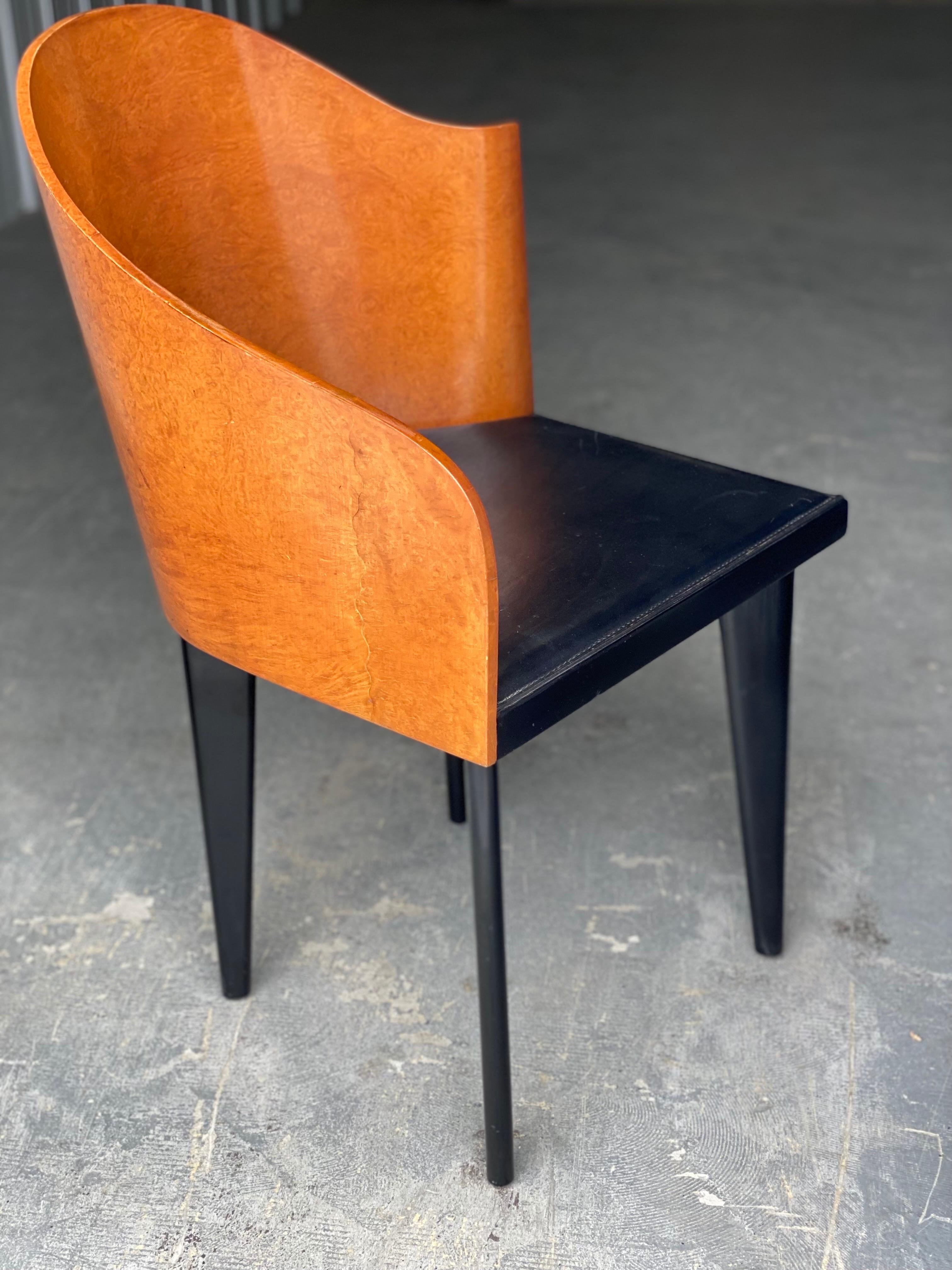 Leather A Single Toscana Chair Designed by Piero Sartogo for Saporiti For Sale