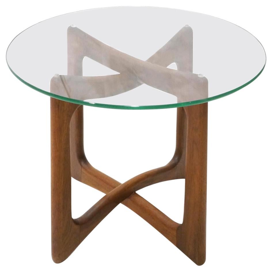 Single Walnut and Glass End Table by Adrian Pearsall
