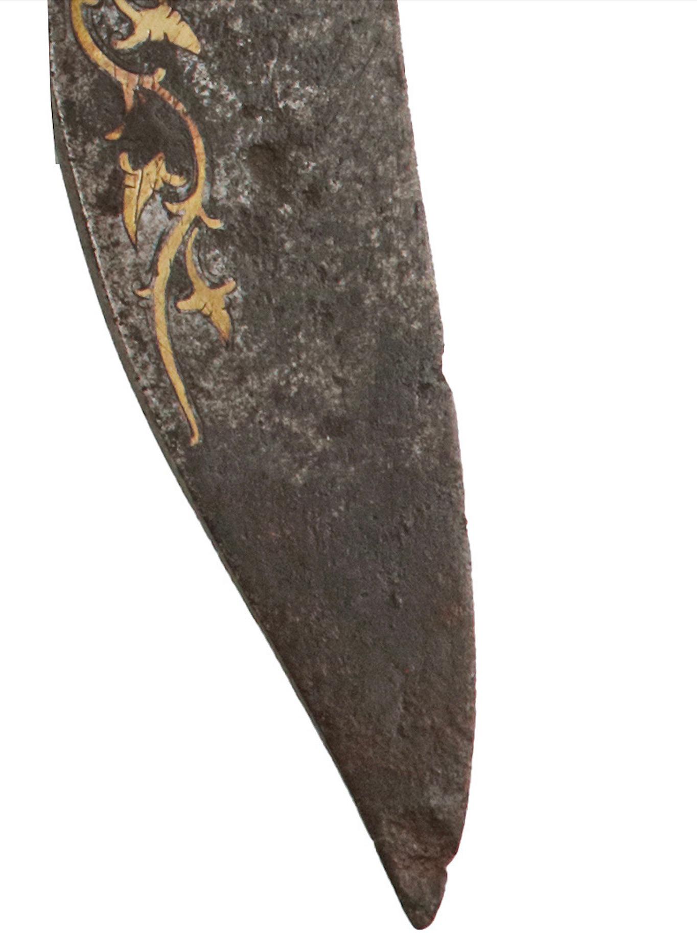 Metal A Sinhalese silver and gold Sinhalese piha-kaetta dagger, 18th century