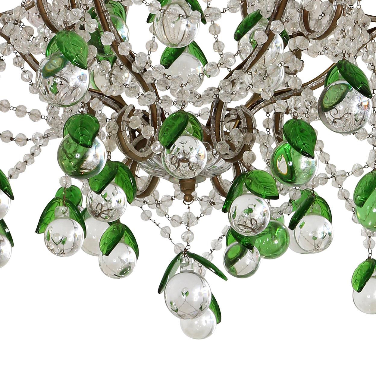 Rococo A Six-Arm Crystal and Iron Chandelier For Sale