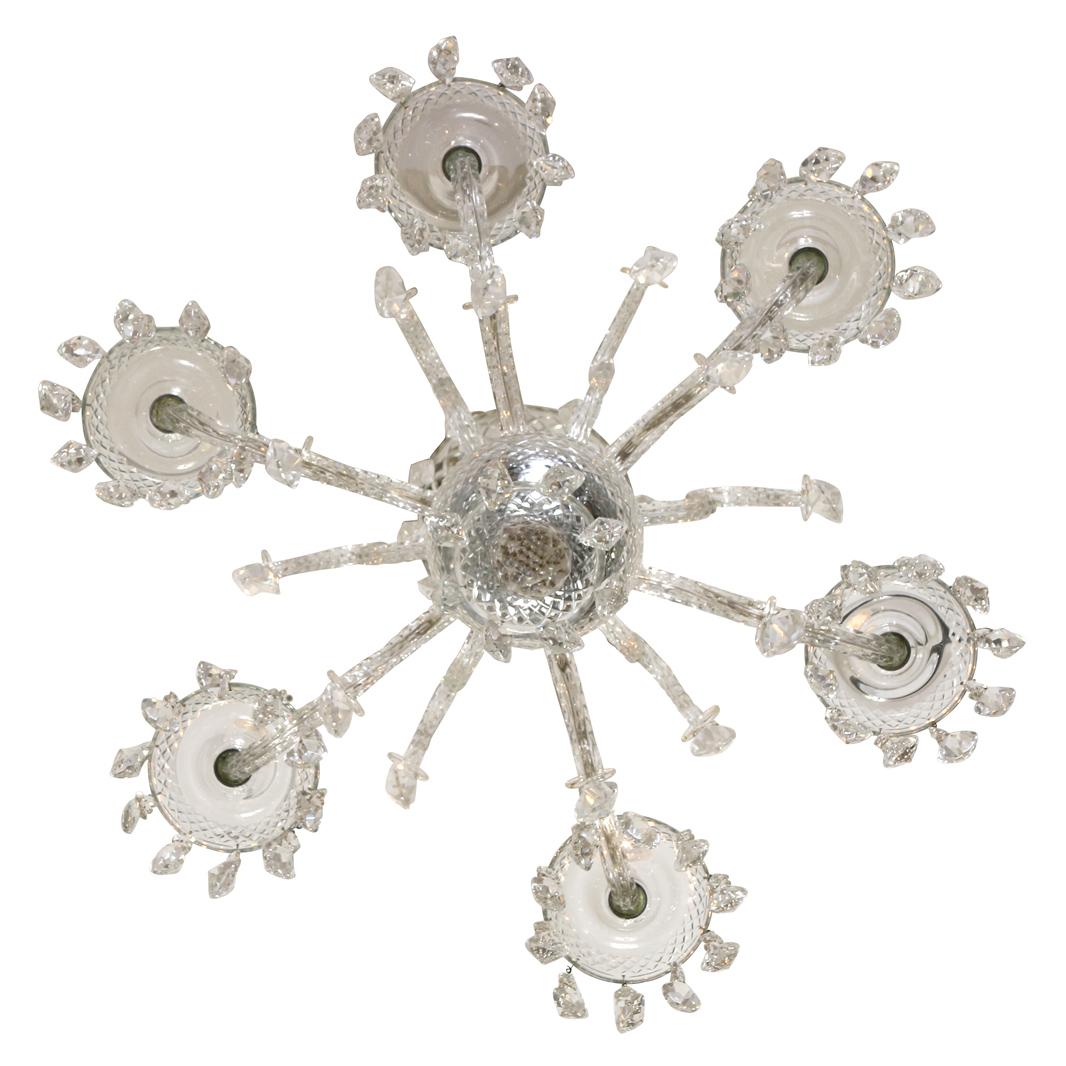Unknown A Six-Arm Crystal Chandelier For Sale