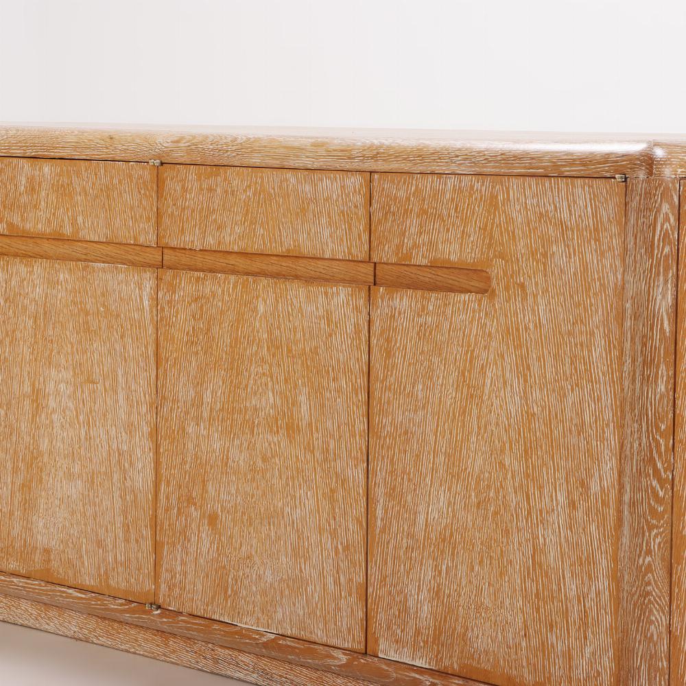 Cerused A six door cerused oak sideboard by Churba having a low profile circa 1960 For Sale