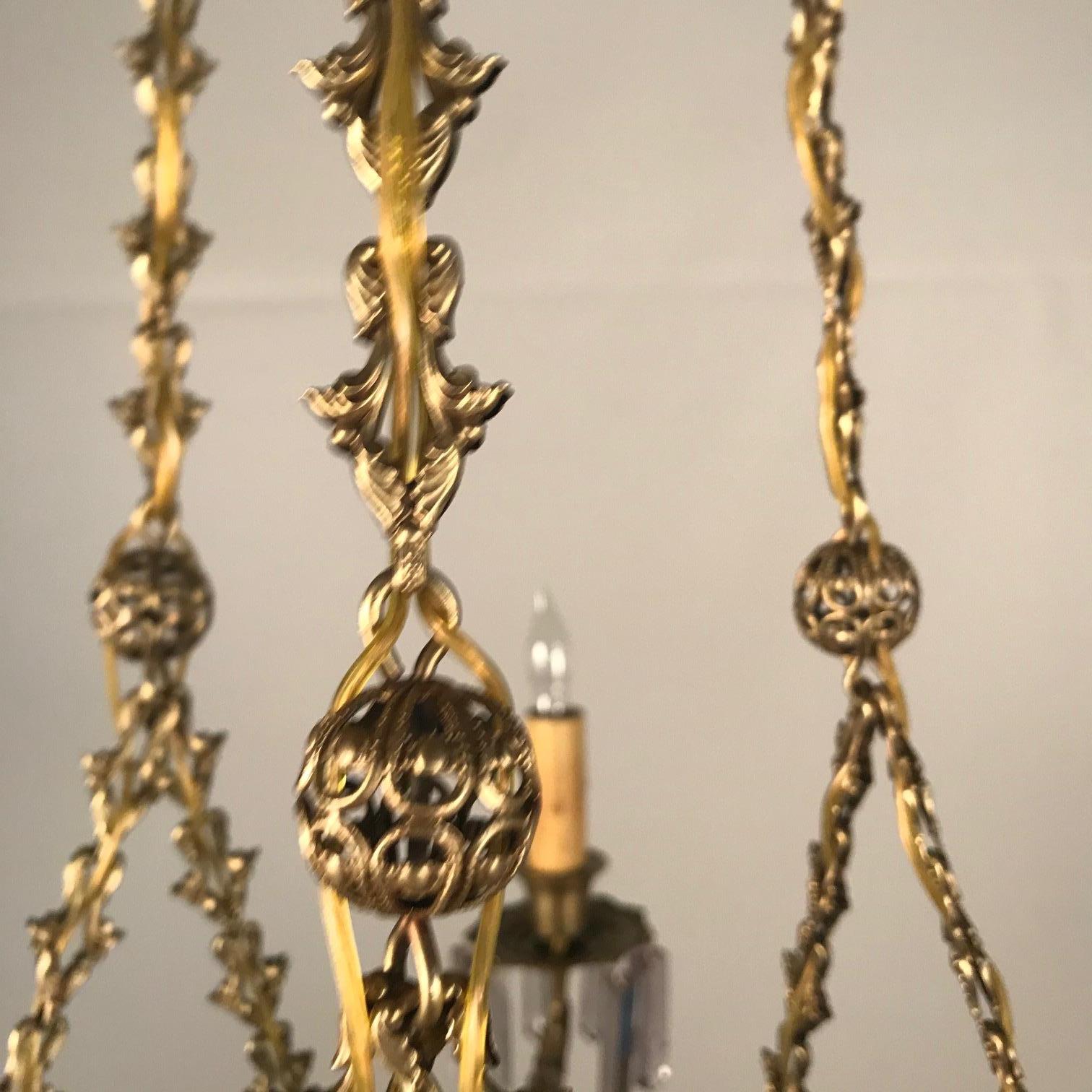 19th Century Six-Light Chandelier For Sale