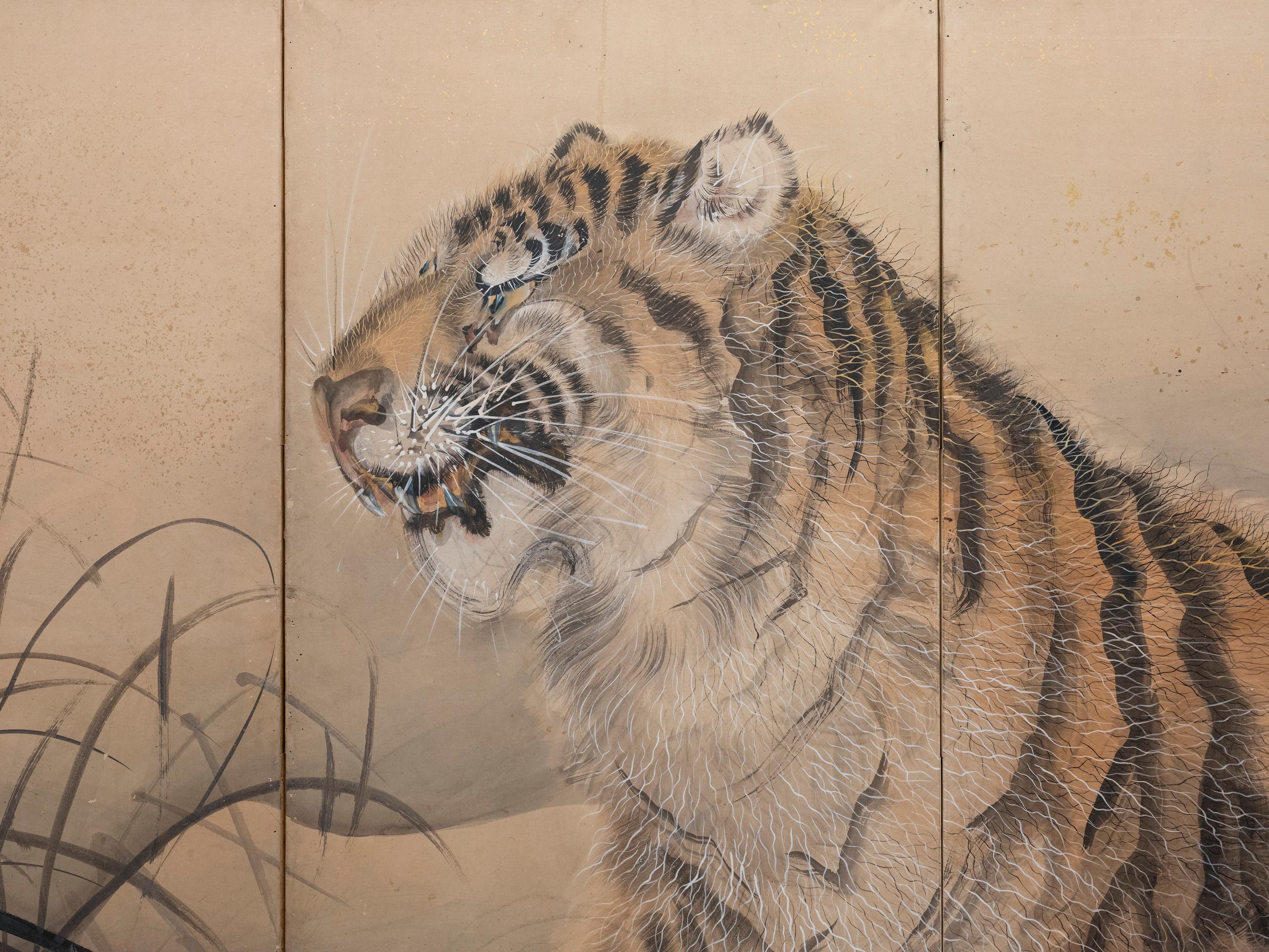 Sechspaneel mit der Darstellung eines majestätischen Tigers im Zustand „Gut“ im Angebot in Milano, IT