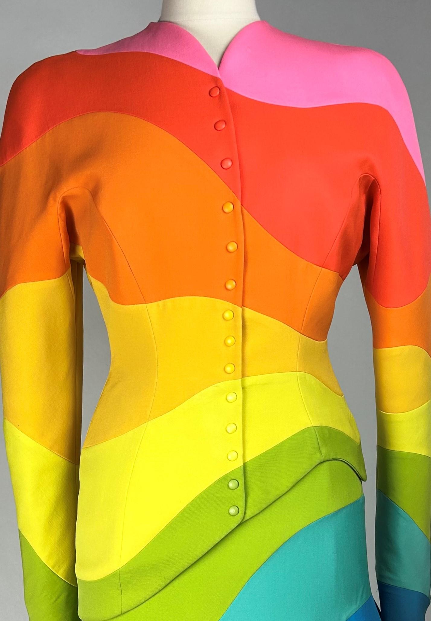 Un tailleur jupe de Thierry Mugler - The Collective Eté Hawaï - Printemps Eté 1990 Pour femmes en vente