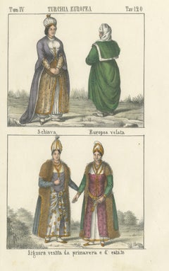 A Slave, a Veiled European and Ladies in Spring and Summer Dress, 1842