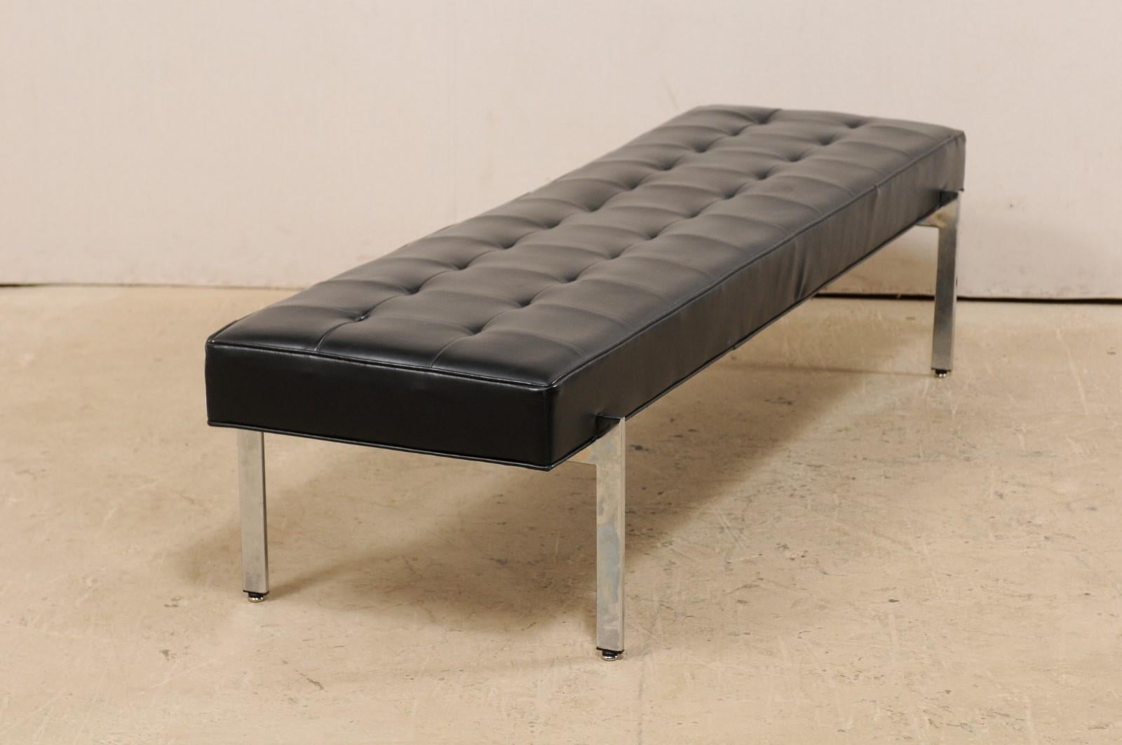 Metal Sleek Modern Bench Designed by Milo Baughman for Thayer Coggin, High Point NC