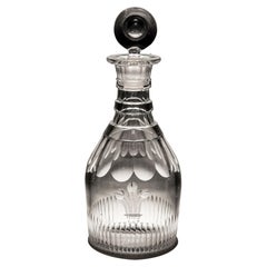 Slice & Flute Georgian Spirit Decanter Engraved with Prince of Wales Feathers