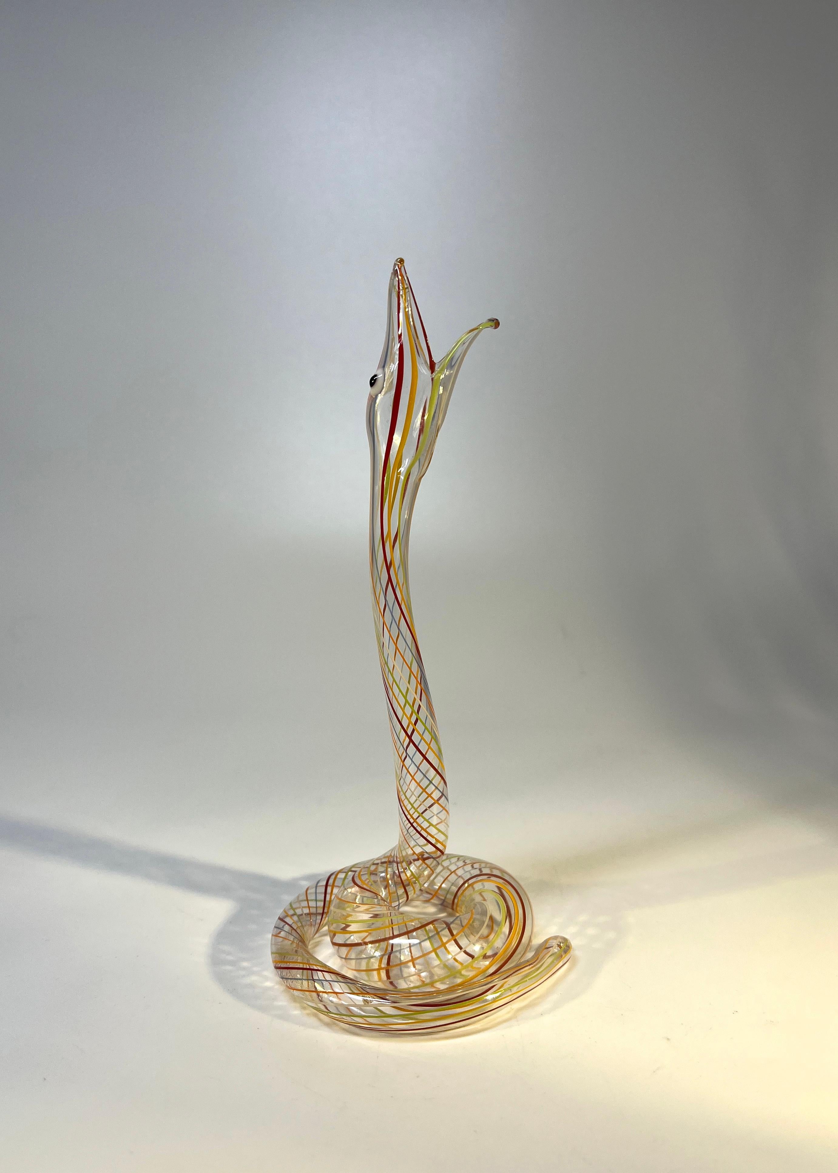 Slither of Whimsical Bimini Glass Lampwork Art Deco Snake Vases, c1920-1930 For Sale 2