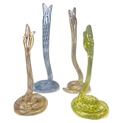 Bimini Glass, „Skurilles Schlängeln“, Art déco-Schlangenvasen in Lampwork-Technik, ca. 1920–1930