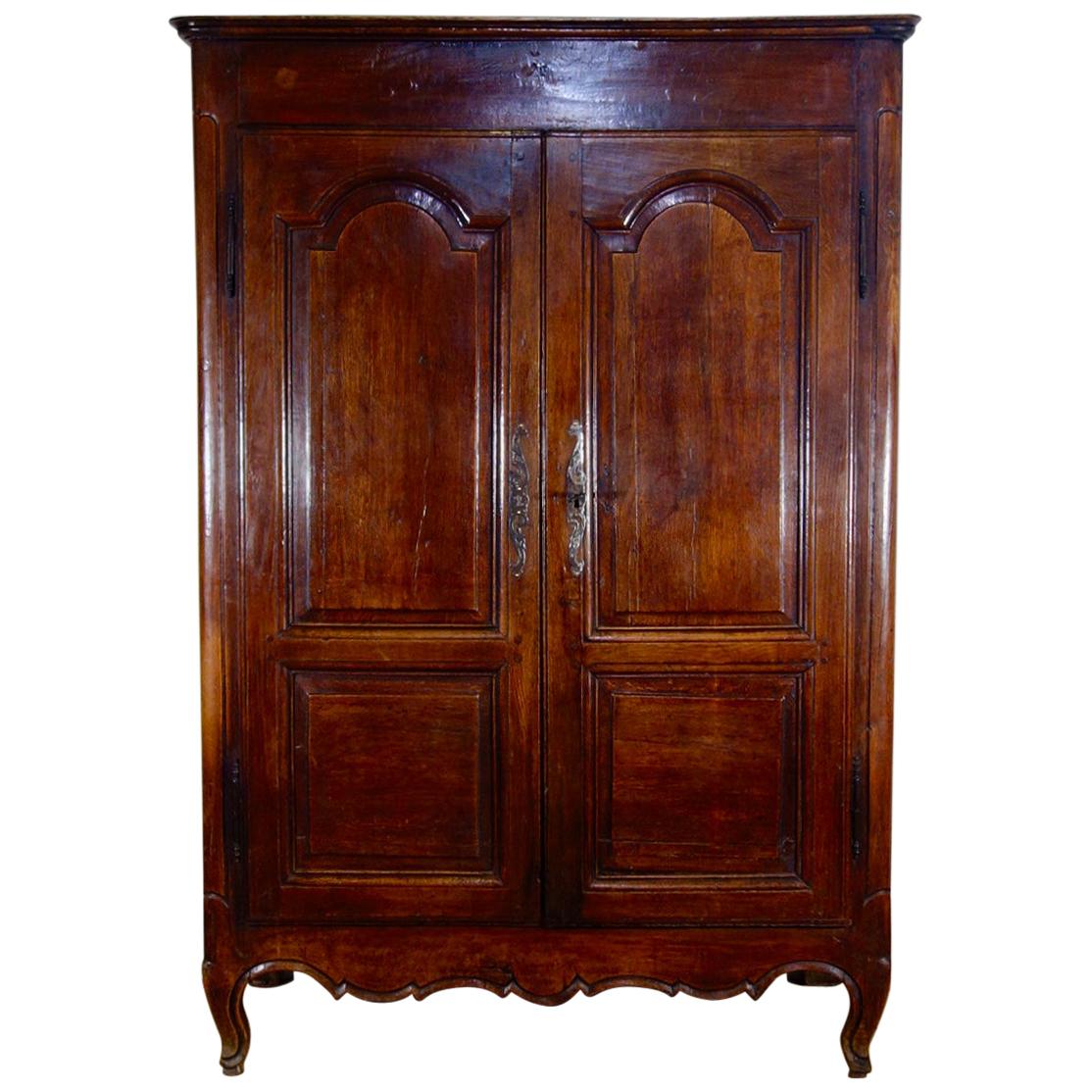 A Small 18th Century Provincial French Oak Armoire Cupboard Wardrobe