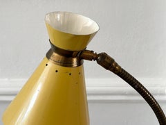 A Small 1950's French Desk Light With Articulated Brass Neck