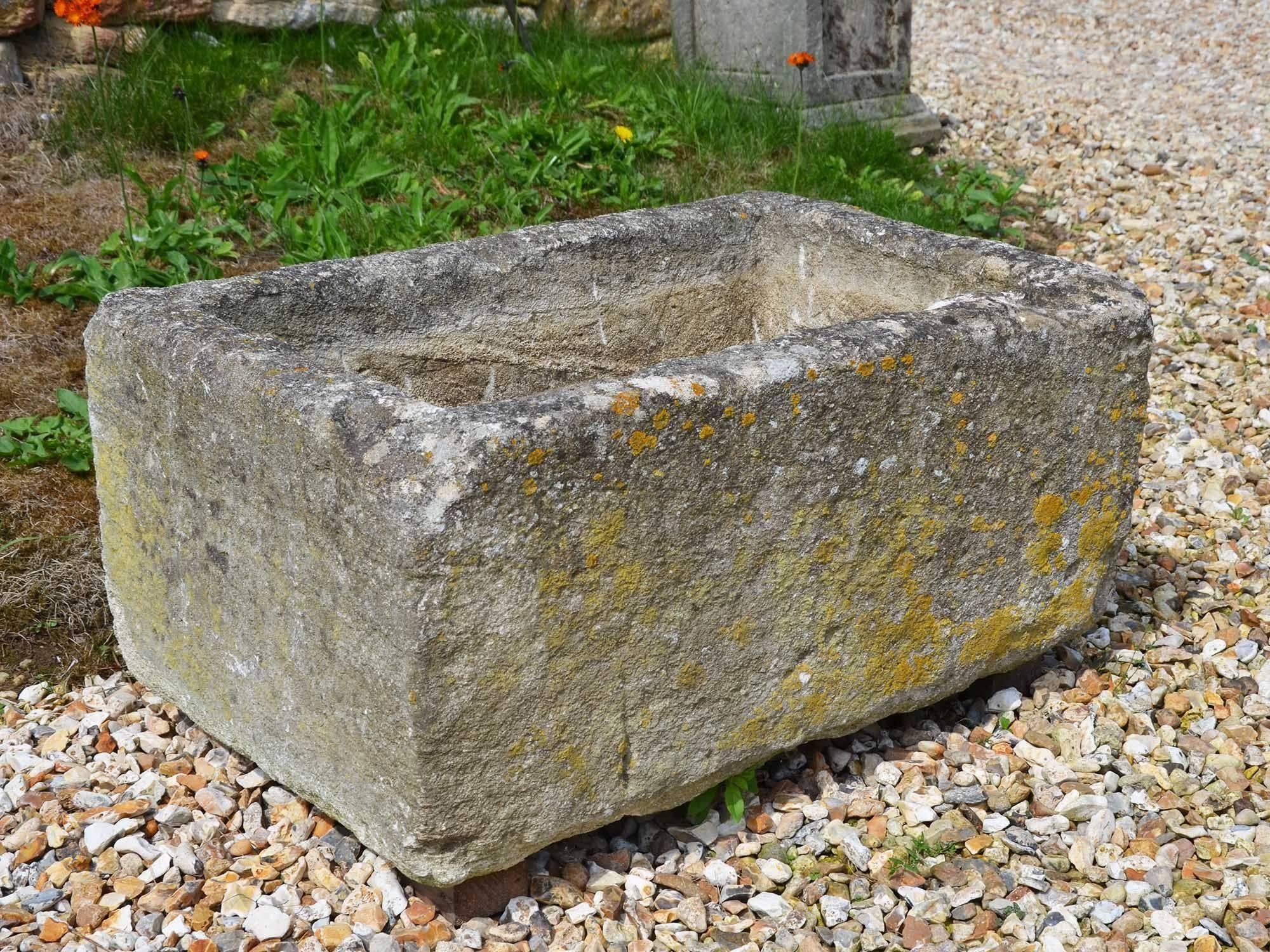 English Small 19th Century Cotswold Stone Trough For Sale