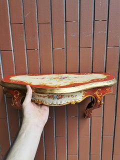 19th Century Florentine Hand-Painted Console Table, circa 1860, Italy