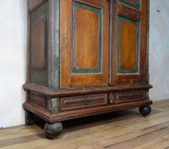 Small 19th Century Folk Art Painted Cupboard, Armoire