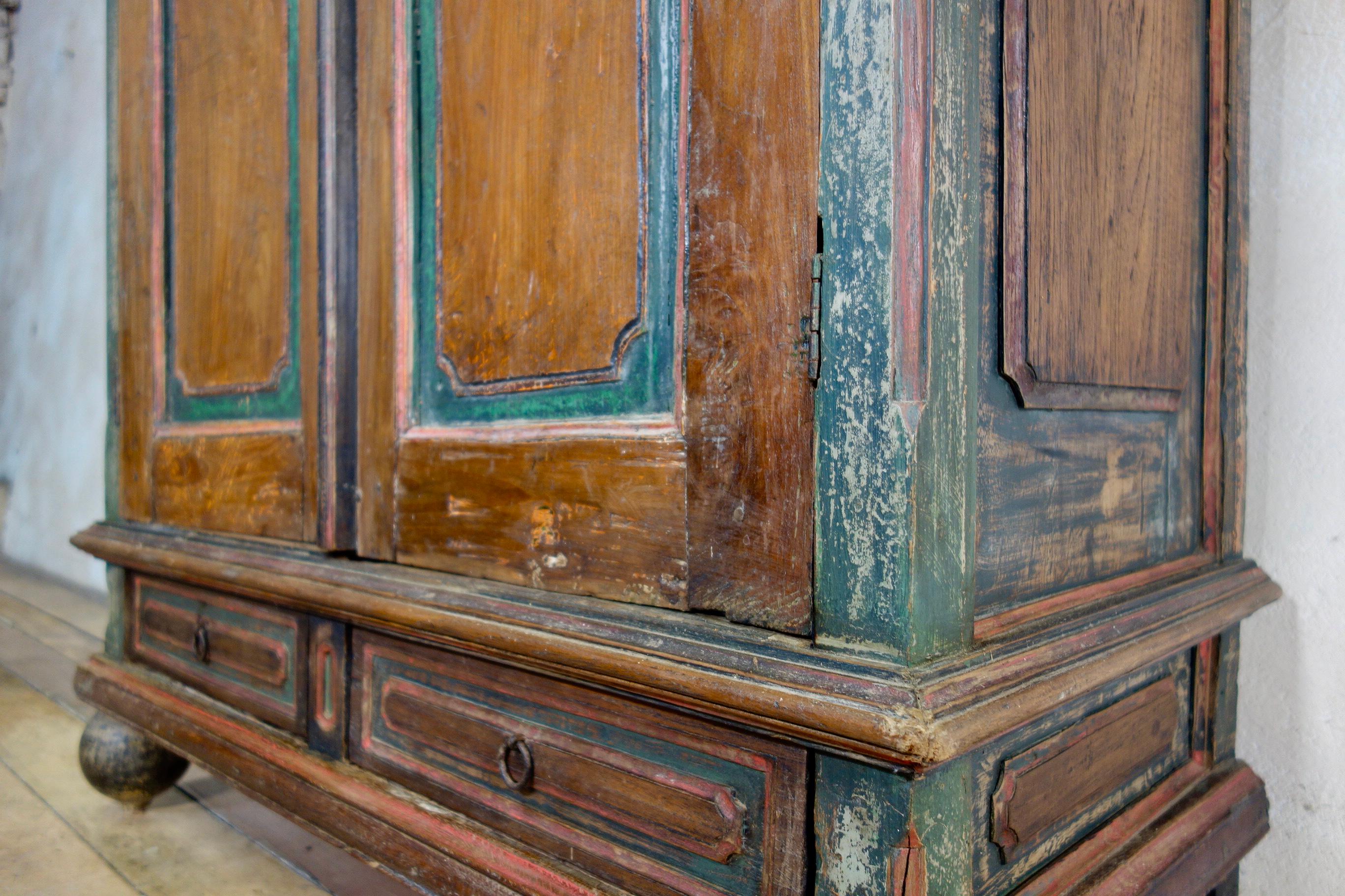 Small 19th Century Folk Art Painted Cupboard, Armoire 4