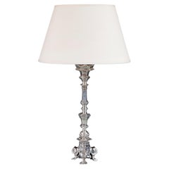 Small 19th Century Silver Column Lamp