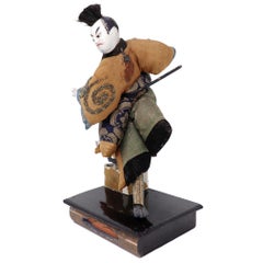 Small Antique Japanese Takeda Ningyo of a Kabuki Actor on the Stage