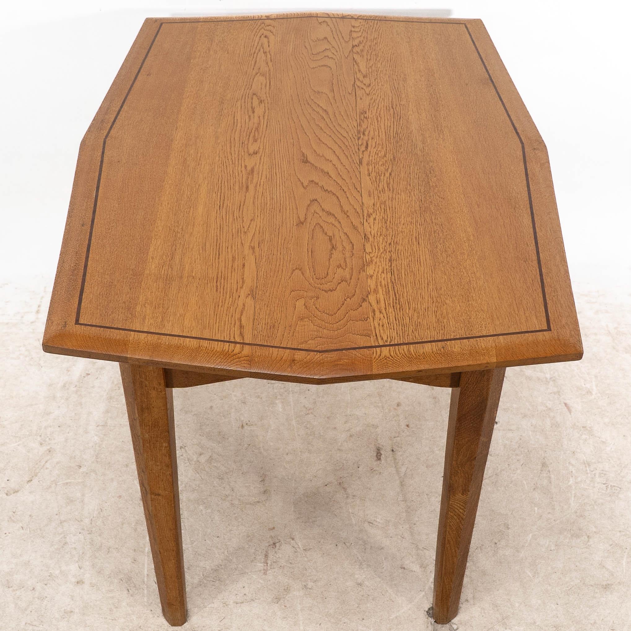 A small Arts & Crafts Cotswold style oak dining or centre table angular designs For Sale 3