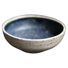 Small Bowl in Speckled Clay + Matte Midnight Blue Glaze