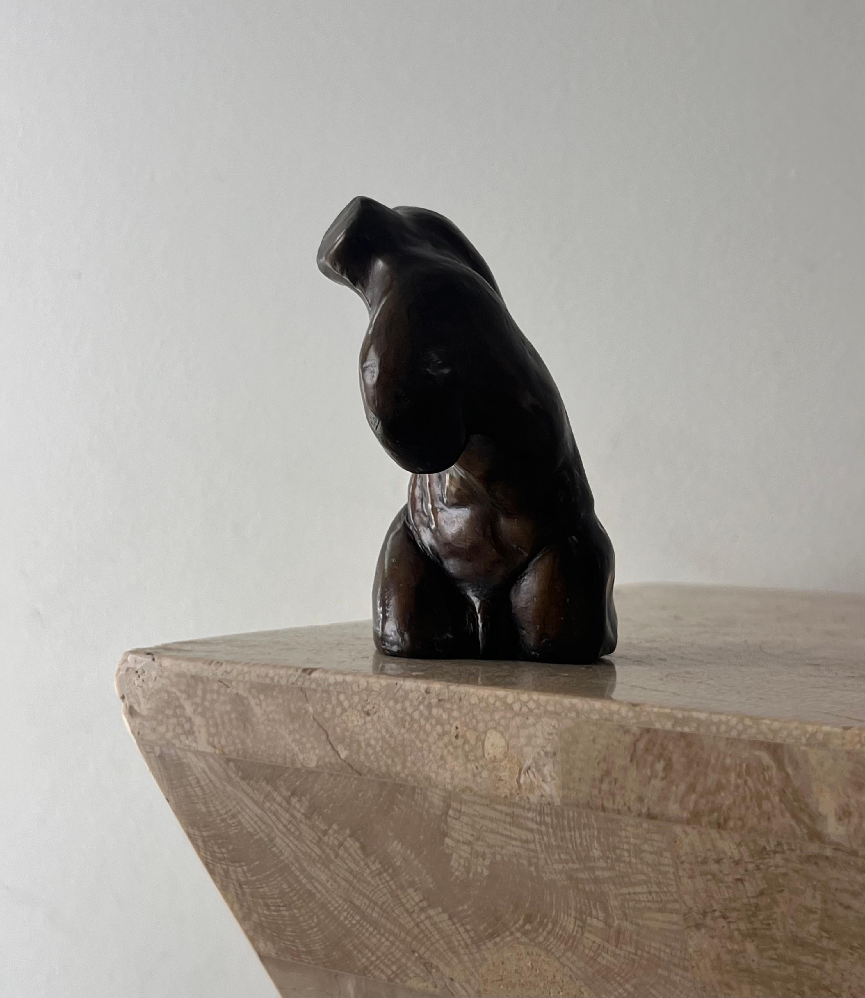 A small bronze sculpture of a male bust, 20th century 2