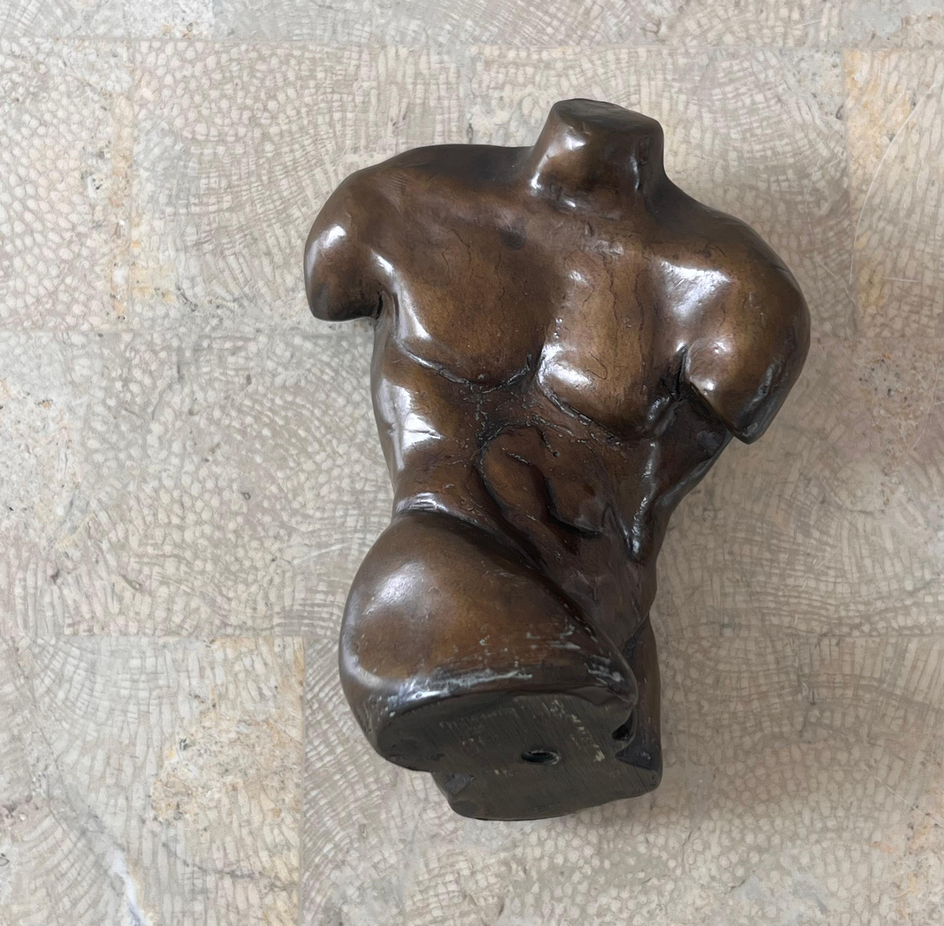 A small bronze sculpture of a male bust, 20th century 5