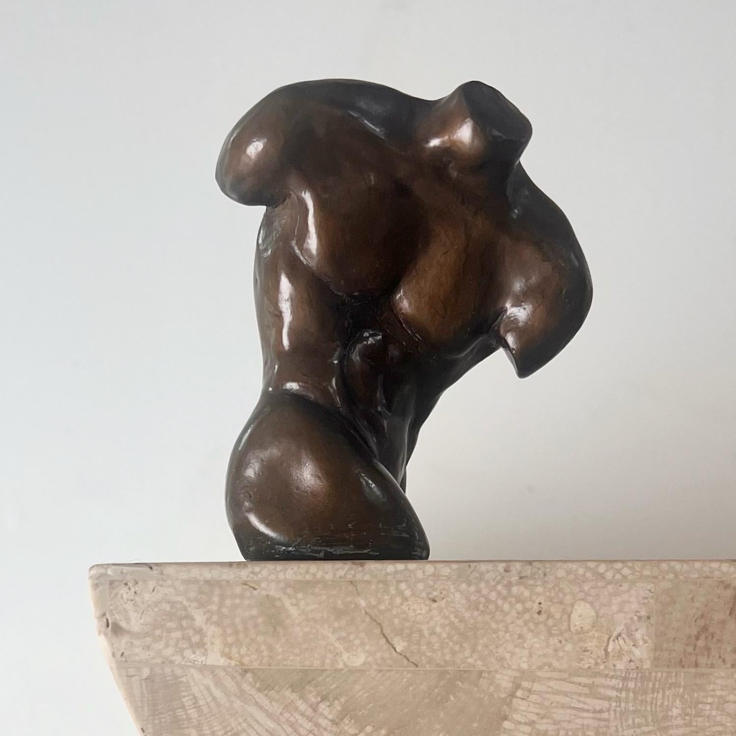 A small bronze sculpture of a male bust, 20th century 6
